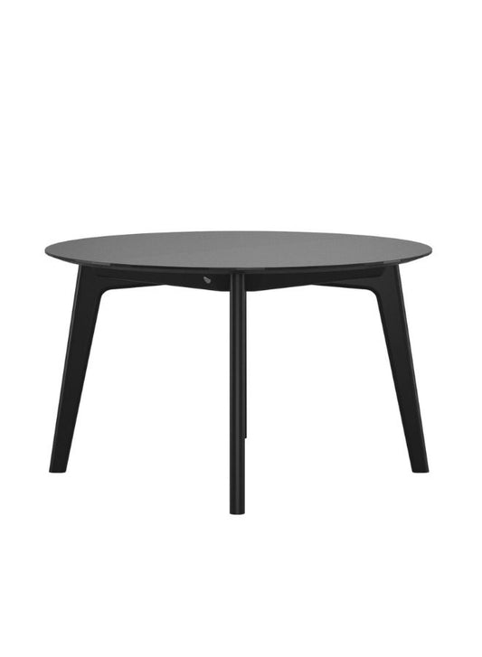 Bordeaux Expandable Table Round - Black Natural Solid Wood