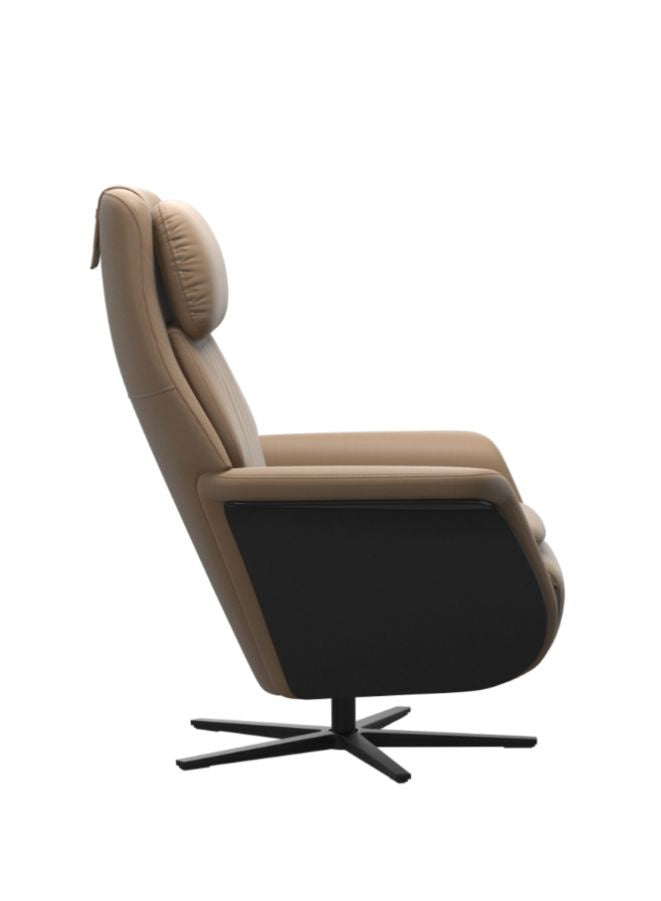 Sam Power Recliner with Wood Sirius Base - side view
