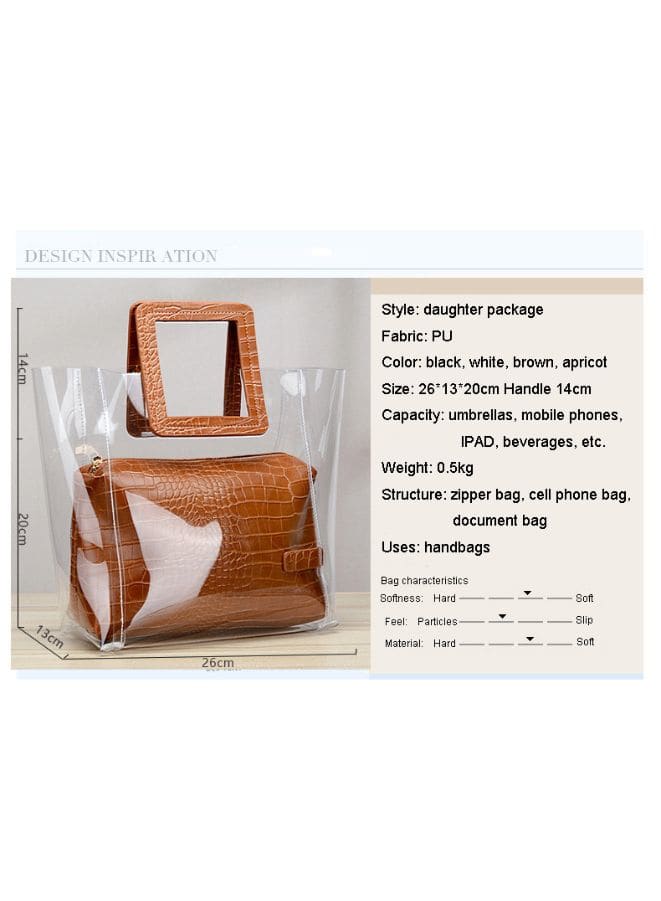 Transparent Leather Bag for Women - Stay Fashionable While Keeping Your Belongings Organized Fatio General Trading