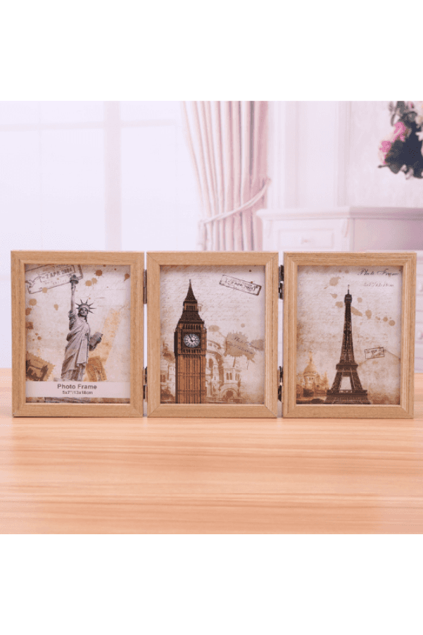 Triple-Fold Photo Frame: Versatile Showcase for a Trifold Display of Cherished Memories (6 photos) Fatio General Trading