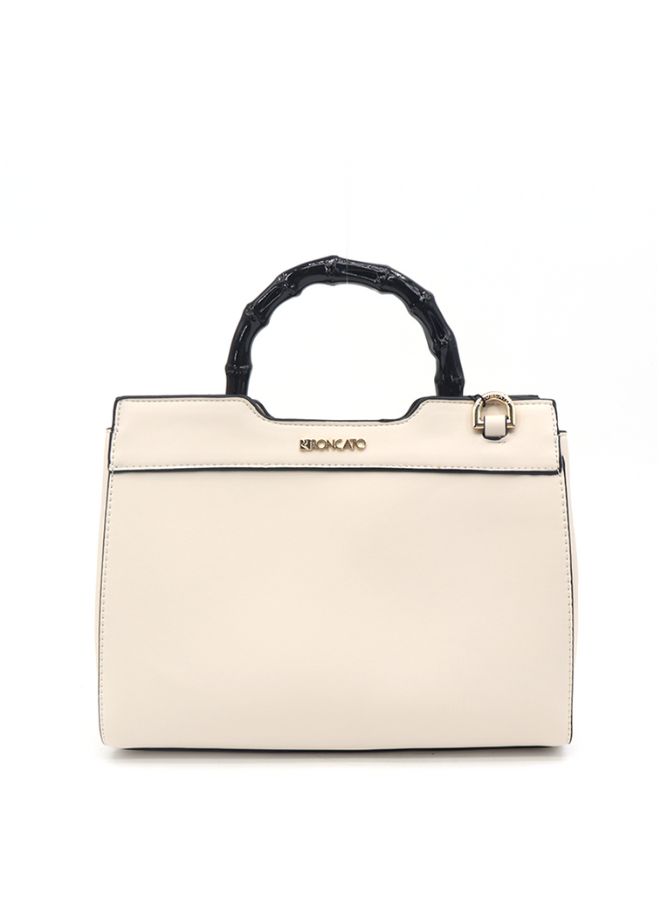 R Roncato Leather Bag with Removable Shoulder Strap and Top Handle