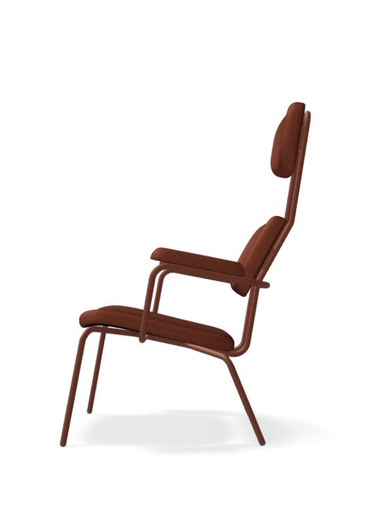 New School Modern High-Back Lounge Chair with Metal Frame (Customizable)