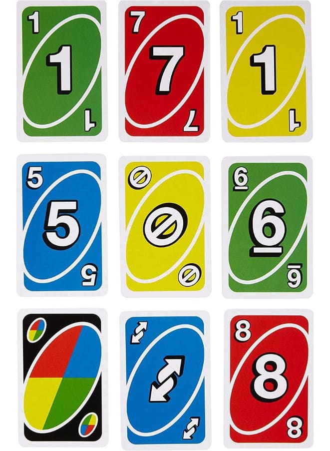 Uno Card Game, Fast-Paced Portable-Friendly Version For 2 To 4 Players Ages 7 Years And Older, Multicolour Fatio General Trading
