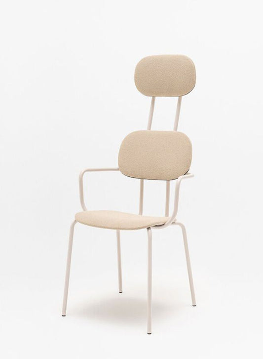 New School Upholstered Chair with Headrest and 4-Legged Base (Customizable)