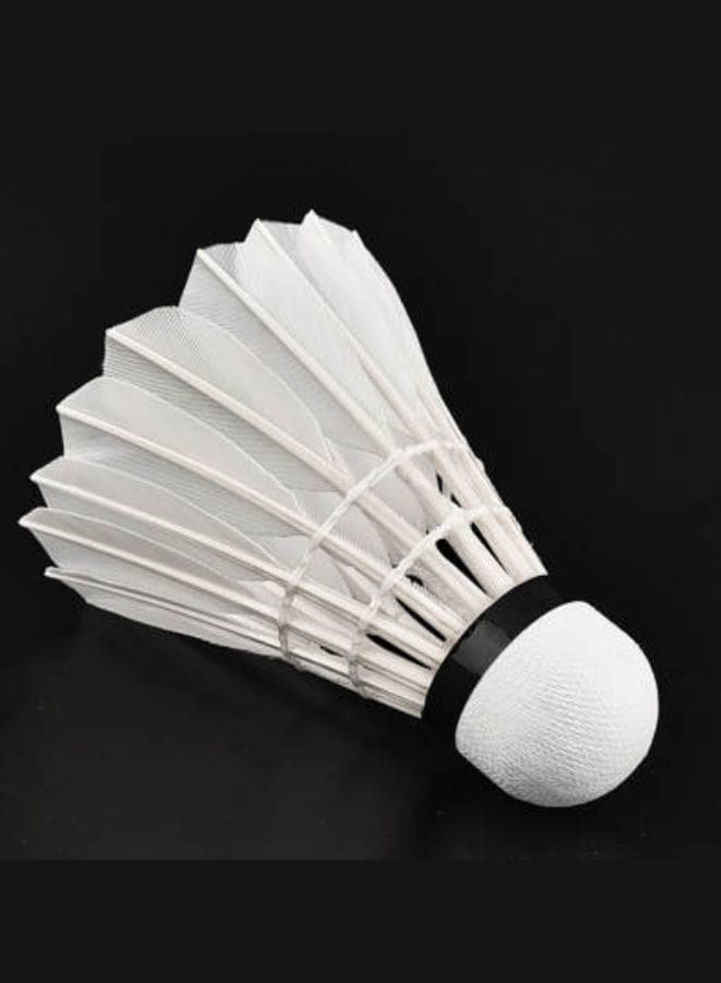 Whizz 3 PCS Natural Feather Badminton Shuttle Fiber Cork Badminton Balls Sports Training Badminton Balls for Indoor Outdoor Sports, White Fatio General Trading