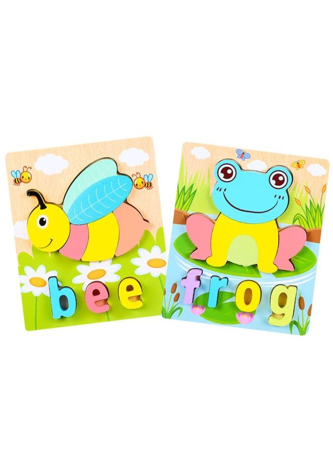 Wooden 3D Puzzle Educational Toys for Children Teaching Aid Bee & Frog Fatio General Trading