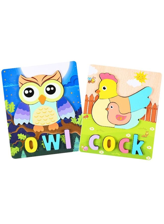 Wooden 3D Puzzle Educational Toys for Children Teaching Aid Owl & Cock Fatio General Trading