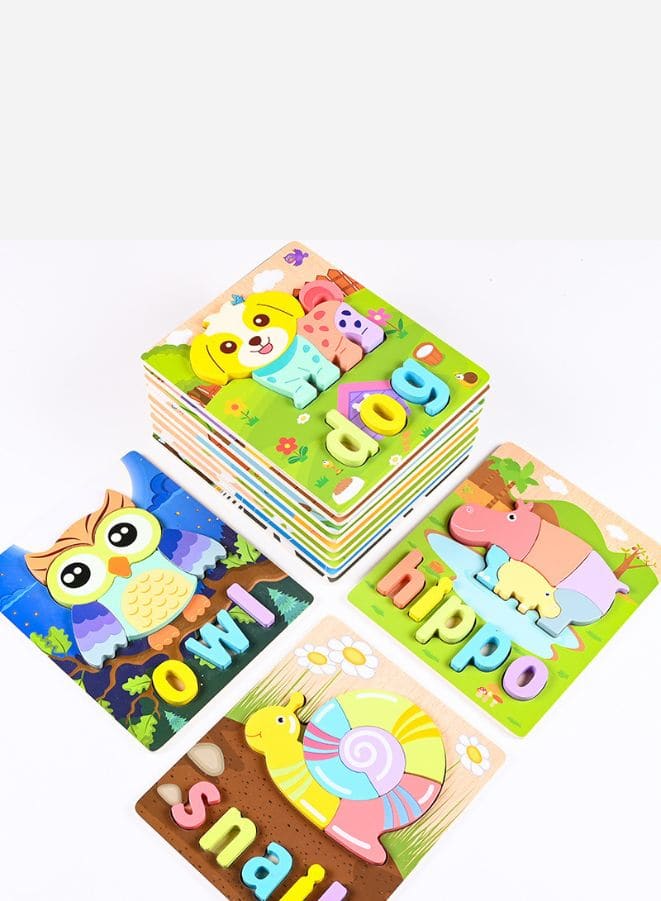 Wooden 3D Puzzle Educational Toys for Children Teaching Aid Sheep & Cat Fatio General Trading