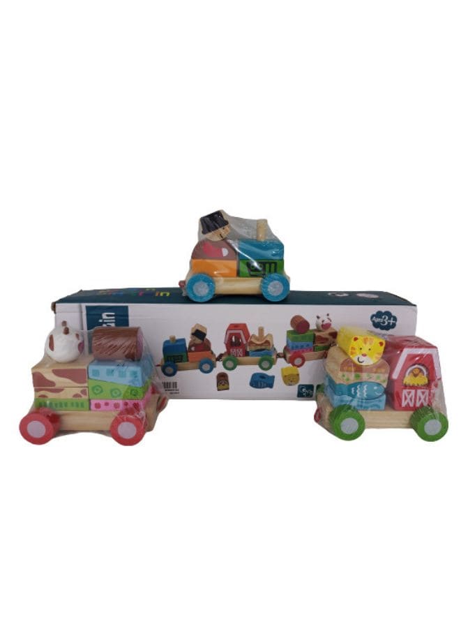 Wooden Farm Train- Kids Toys Fatio General Trading