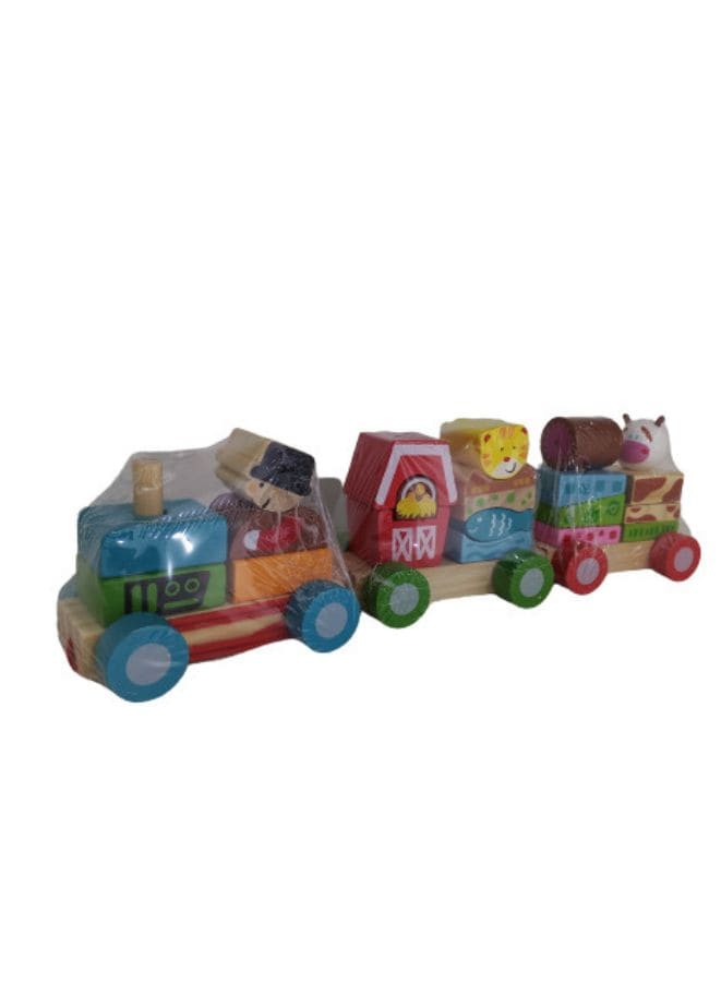 Wooden Farm Train- Kids Toys Fatio General Trading