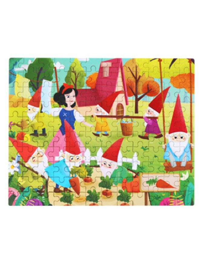Wooden Jigsaw 120 Pieces Cartoon Animals Fairy Tales Puzzles Children Wood Early Learning Set Montessori Education Toy Kids Gift, Gnomes Fatio General Trading