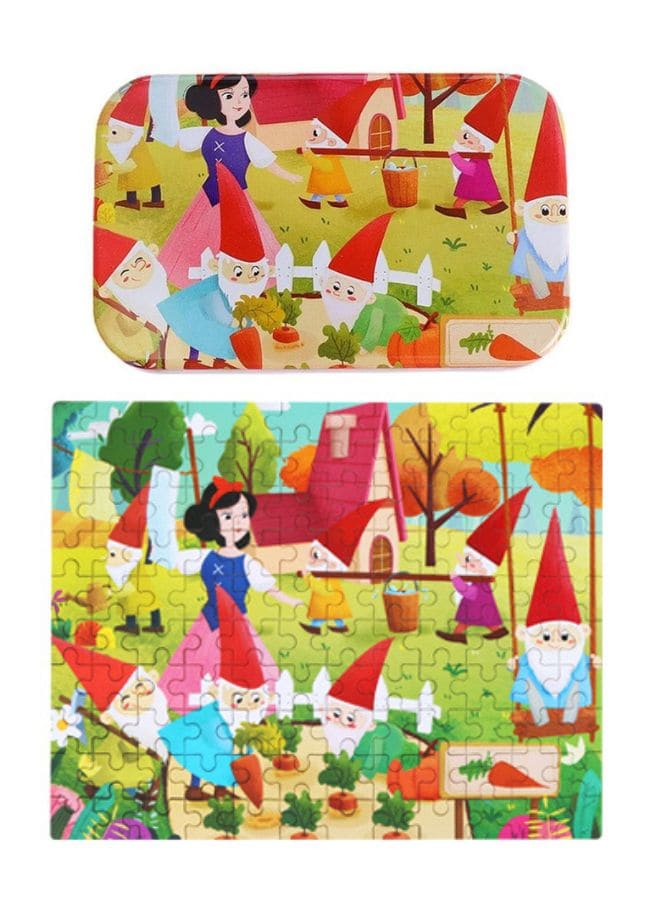 Wooden Jigsaw 120 Pieces Cartoon Animals Fairy Tales Puzzles Children Wood Early Learning Set Montessori Education Toy Kids Gift, Gnomes Fatio General Trading