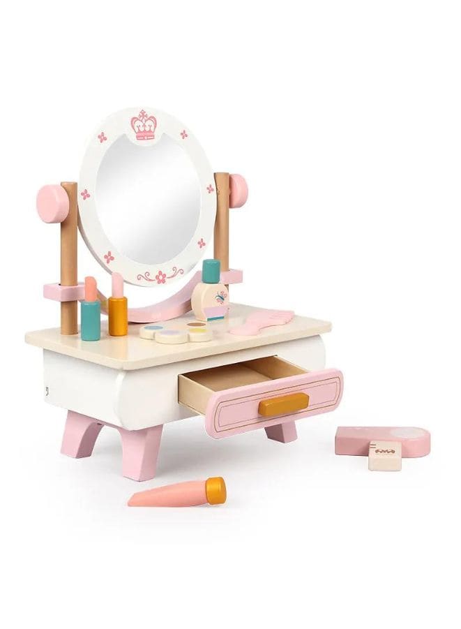 Wooden Mini Pink dressing Table Children's table and chair role-playing game Play as a family toy Fatio General Trading