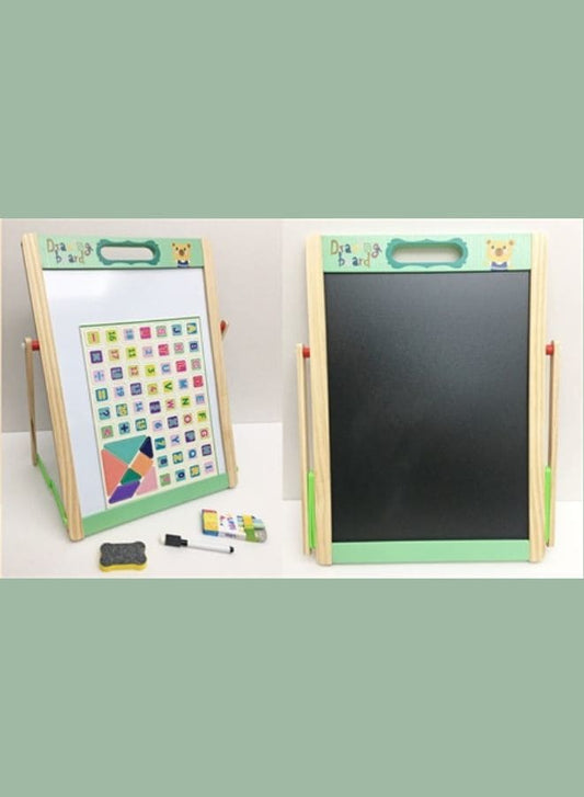 Wooden Portable Magentic Writing Board Blackboard Two in One Fatio General Trading