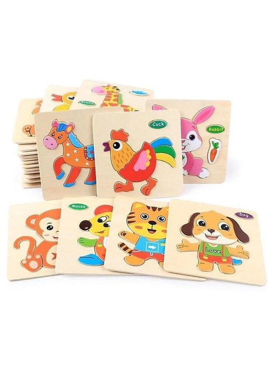 Wooden Puzzles for Kids Boys and Girls  Animals Set Bear Fatio General Trading