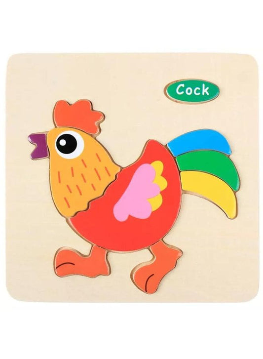 Wooden Puzzles for Kids Boys and Girls  Animals Set Cock Fatio General Trading