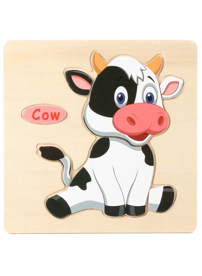 Wooden Puzzles for Kids Boys and Girls  Animals Set Cow Fatio General Trading