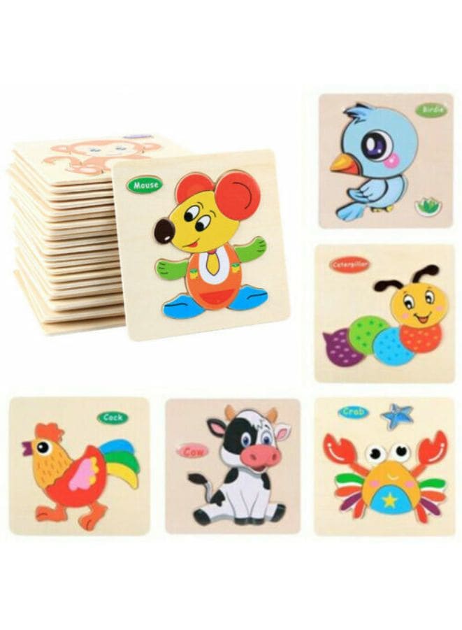 Wooden Puzzles for Kids Boys and Girls  Animals Set Dolphin Fatio General Trading