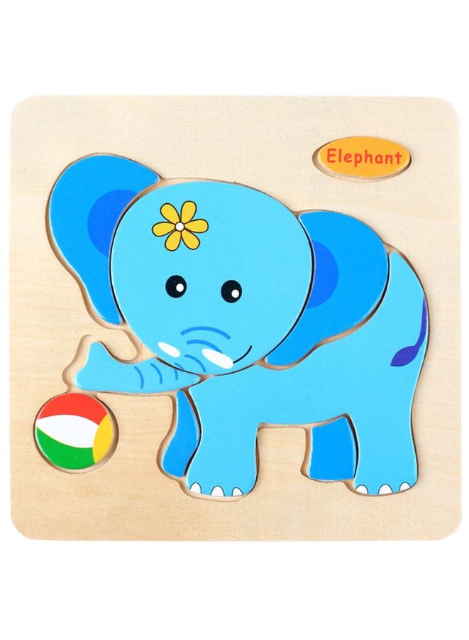 Wooden Puzzles for Kids Boys and Girls  Animals Set Elephant Fatio General Trading