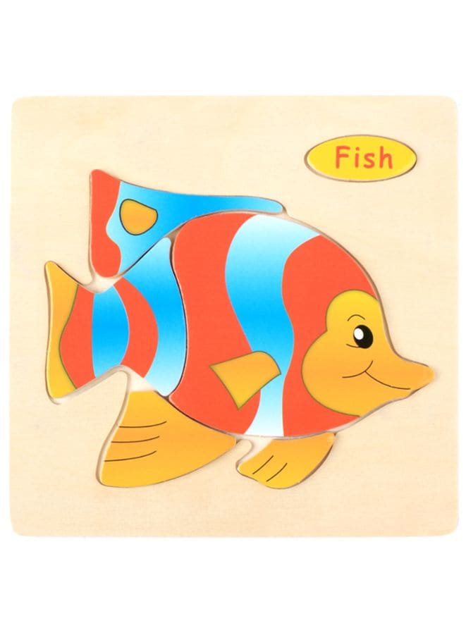 Wooden Puzzles for Kids Boys and Girls  Animals Set Fish Fatio General Trading