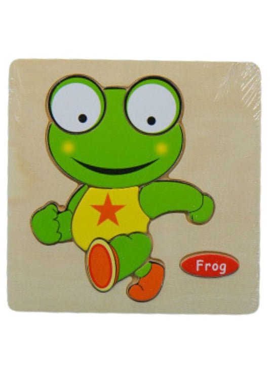 Wooden Puzzles for Kids Boys and Girls  Animals Set Frog Fatio General Trading