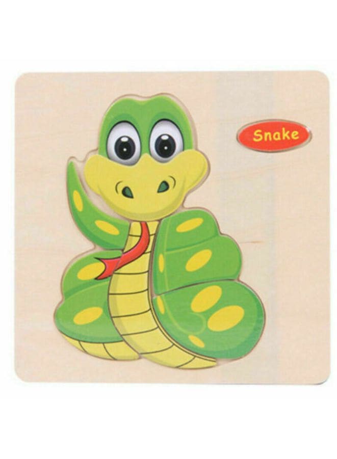 Wooden Puzzles for Kids Boys and Girls  Animals Set Snake Fatio General Trading