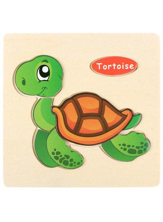 Wooden Puzzles for Kids Boys and Girls  Animals Set Tortoise Fatio General Trading