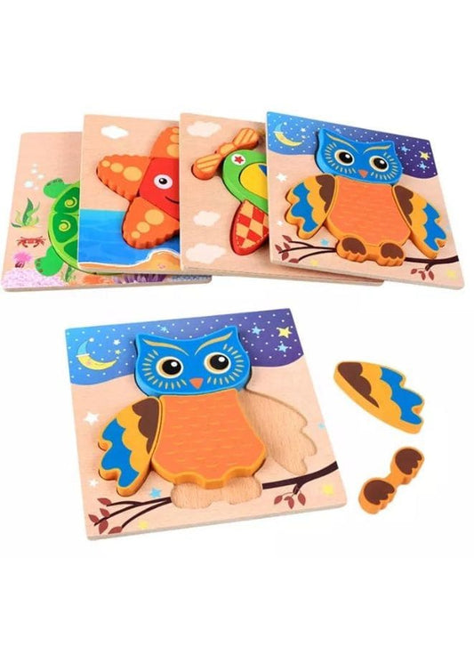 Wooden Puzzles for Kids Boys and Girls Pets Set Pack of 4 Fatio General Trading