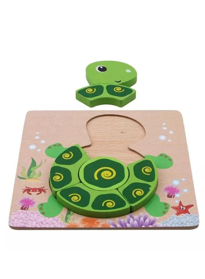 Wooden Puzzles for Kids Boys and Girls Pets Set Tortoise Fatio General Trading