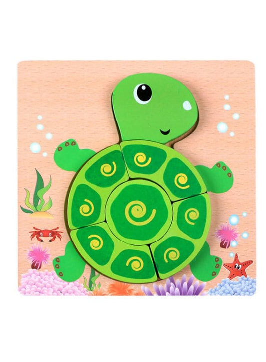 Wooden Puzzles for Kids Boys and Girls Pets Set Tortoise Fatio General Trading
