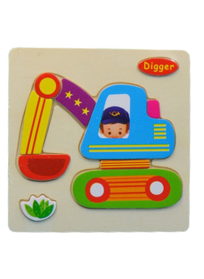 Wooden Puzzles for Kids Boys and Girls  Vehicle Set Digger & Ambulance Fatio General Trading