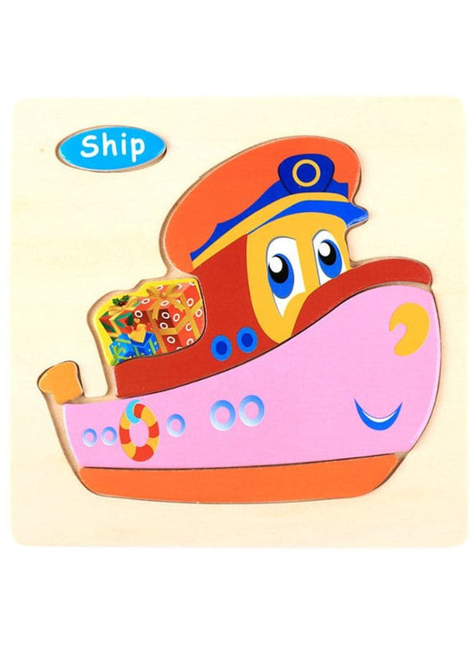 Wooden Puzzles for Kids Boys and Girls  Vehicle Set Ship Fatio General Trading