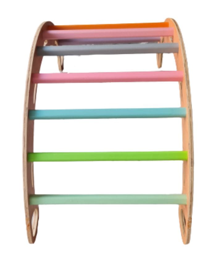 Wooden Rainbow Colored Arch Climbers for kids, Climbing and Rocking Wooden Chair set for kids aged 2 to 8, kid's Furniture set for Home, Nursery and Play Area Fatio General Trading