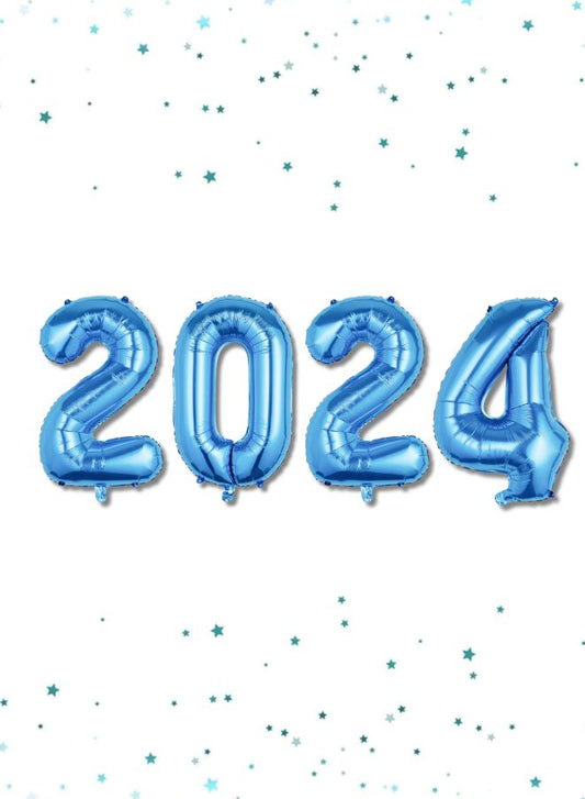 Large Size 2024 Balloons for New Year Decorations 2024, New Year Eve's Party Supplies, 32 inches