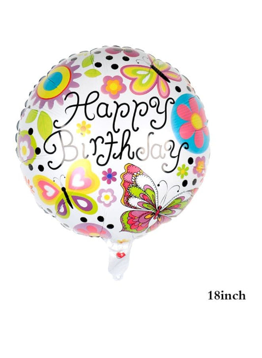 1 pc 18 Inch Birthday Party Balloons Large Size Happy Birthday Butterfly Foil Balloon Adult & Kids Party Theme Decorations for Birthday, Anniversary, Baby Shower Fatio General Trading