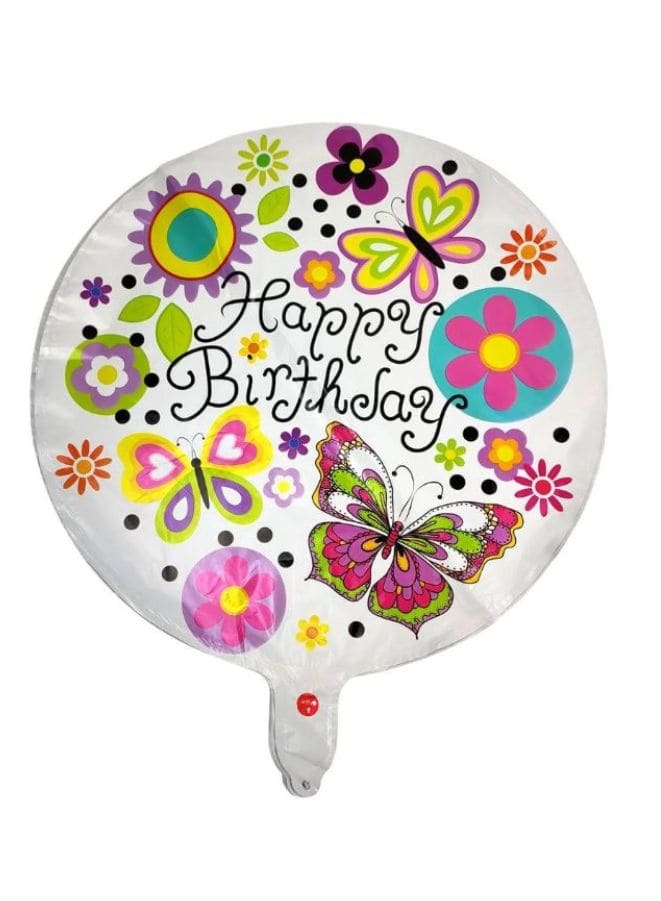 1 pc 18 Inch Birthday Party Balloons Large Size Happy Birthday Butterfly Foil Balloon Adult & Kids Party Theme Decorations for Birthday, Anniversary, Baby Shower Fatio General Trading