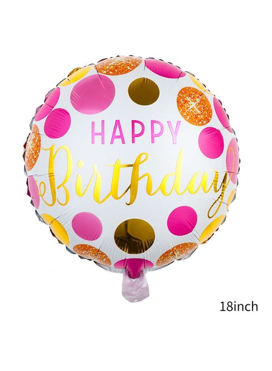 1 pc 18 Inch Birthday Party Balloons Large Size Happy Birthday Pink Foil Balloon Adult & Kids Party Theme Decorations for Birthday, Anniversary, Baby Shower Fatio General Trading