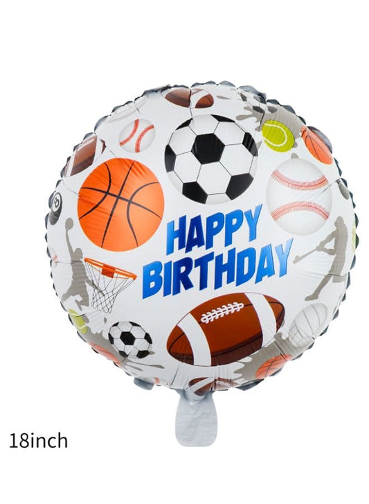 1 pc 18 Inch Birthday Party Balloons Large Size Happy Birthday Sports Foil Balloon Adult & Kids Party Theme Decorations for Birthday, Anniversary, Baby Shower Fatio General Trading