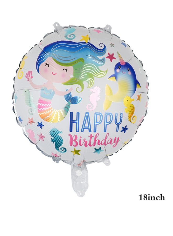 1 pc 18 Inch Birthday Party Balloons Large Size Mermaid Happy Birthday Foil Balloon Adult & Kids Party Theme Decorations for Birthday, Anniversary, Baby Shower Fatio General Trading