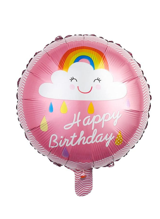1 pc 18 Inch Birthday Party Balloons Large Size Rainbow Happy Birthday Foil Balloon Adult & Kids Party Theme Decorations for Birthday, Anniversary, Baby Shower, Pink Fatio General Trading