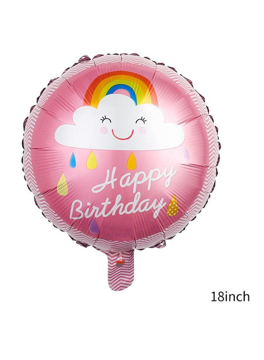 1 pc 18 Inch Birthday Party Balloons Large Size Rainbow Happy Birthday Foil Balloon Adult & Kids Party Theme Decorations for Birthday, Anniversary, Baby Shower, Pink Fatio General Trading