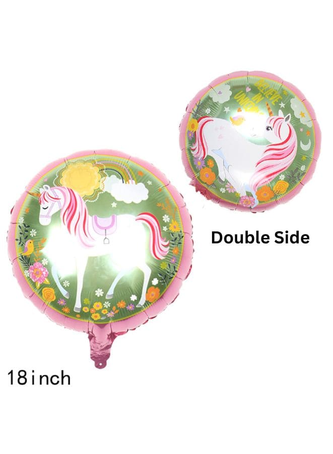 1 pc 18 Inch Birthday Party Balloons Large Size Unicorn Double Sided Foil Balloon Adult & Kids Party Theme Decorations for Birthday, Anniversary, Baby Shower Fatio General Trading