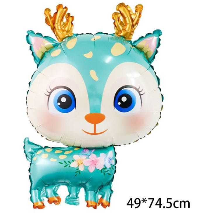 1 pc  Birthday Party Balloons Large Size Deer Foil Balloon Adult & Kids Party Theme Decorations for Birthday, Anniversary, Baby Shower, Blue Fatio General Trading