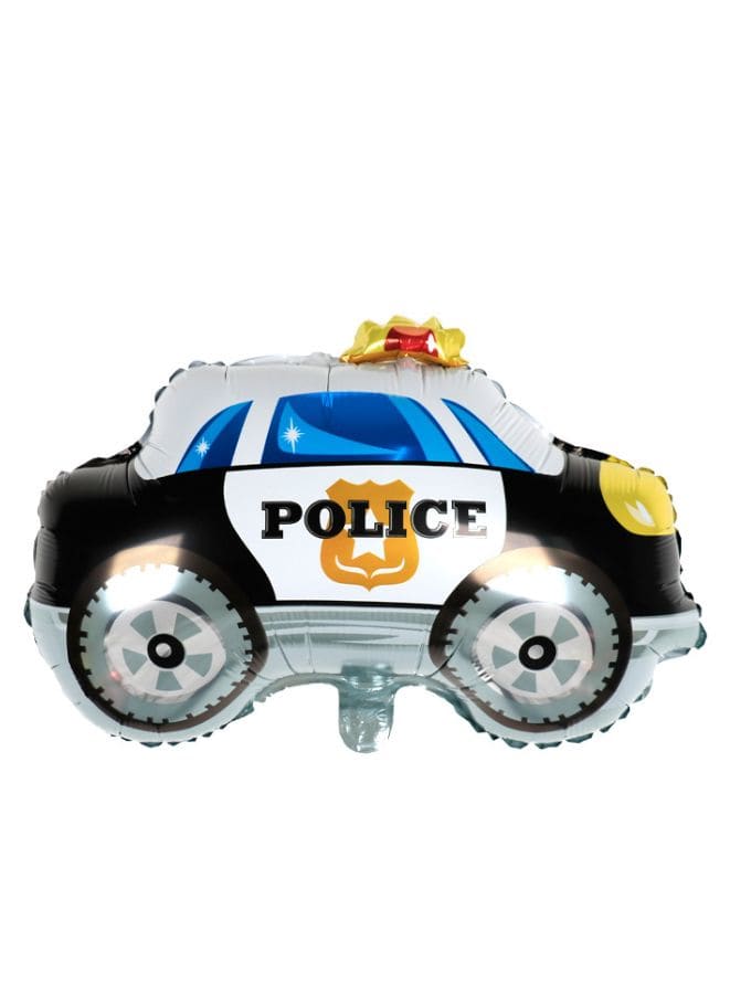 1 pc  Birthday Party Balloons Large Size Police Car Foil Balloon Adult & Kids Party Theme Decorations for Birthday, Anniversary, Baby Shower Fatio General Trading