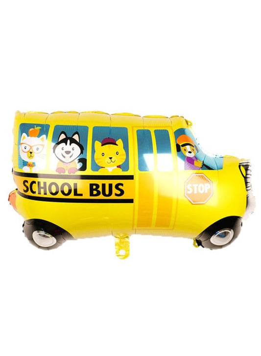 1 pc  Birthday Party Balloons Large Size School Bus Foil Balloon Adult & Kids Party Theme Decorations for Birthday, Anniversary, Baby Shower Fatio General Trading