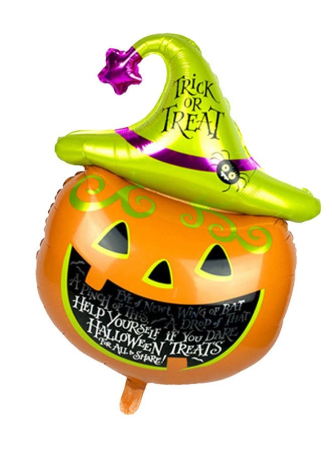 1 pc  Halloween Party Balloons Large Size Halloween Pumpkin Hat Foil Balloon Adult & Kids Party Theme Decorations for Birthday, Anniversary, Baby Shower Fatio General Trading