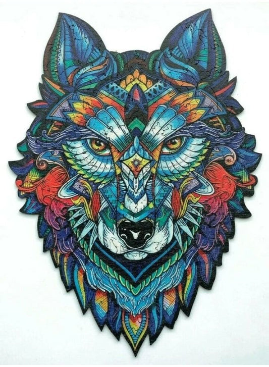 1000 Piece Blue Wolf Head Jigsaw Puzzle with Unique Artwork for Kids And Adults Fatio General Trading