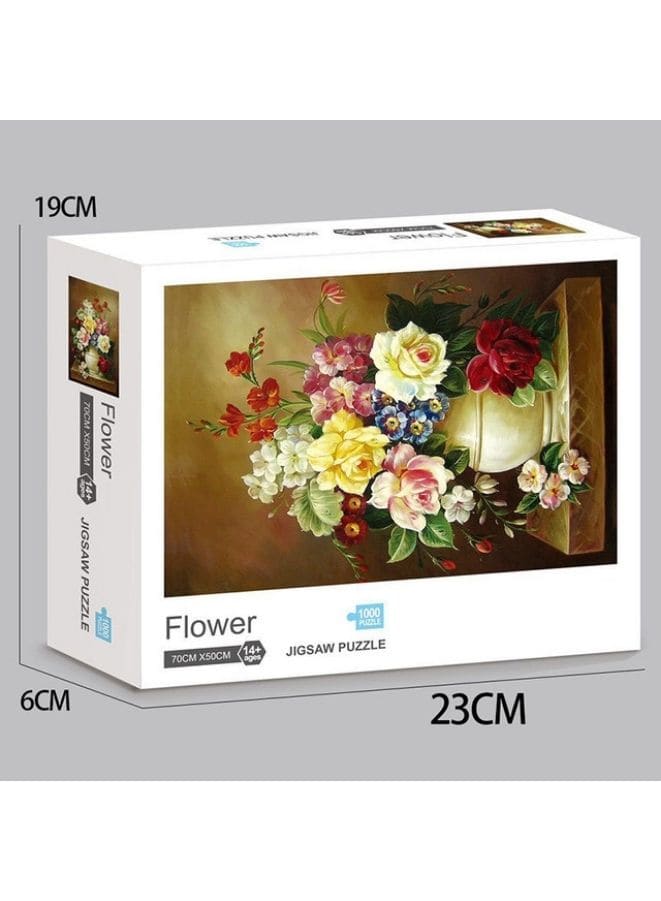 1000 Piece Flowers Jigsaw Puzzle with Unique Artwork for Kids And Adults Fatio General Trading