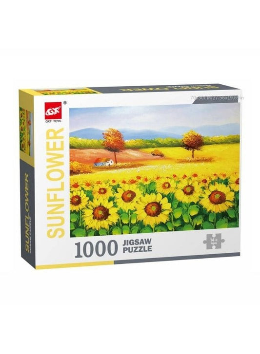 1000 Piece Sunflower Field Jigsaw Puzzle with Unique Artwork for Kids And Adults Fatio General Trading