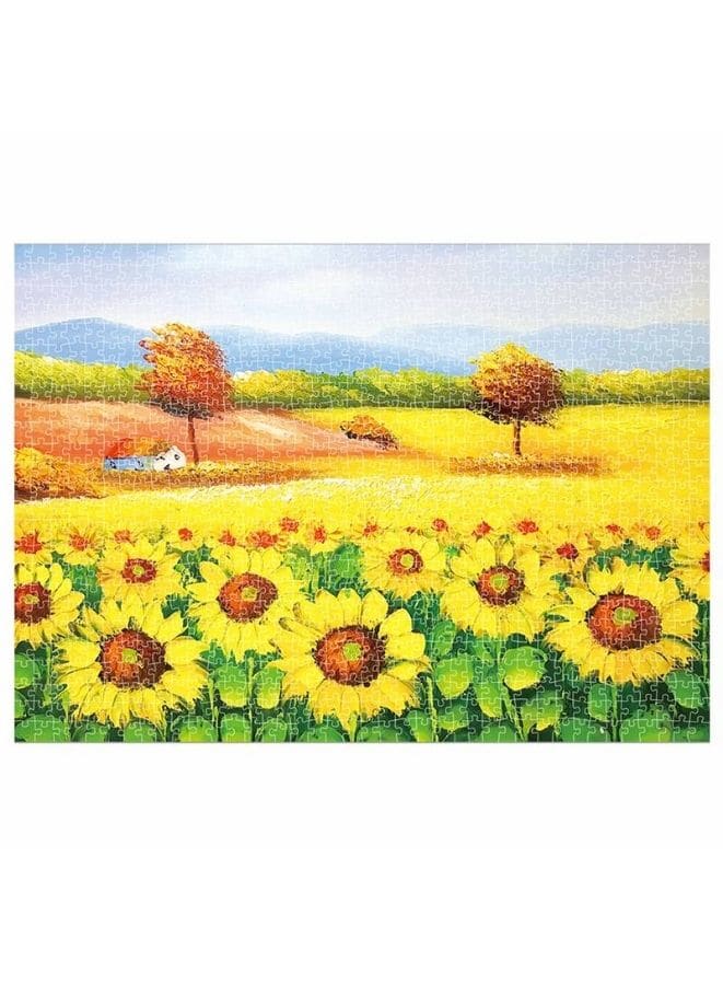 1000 Piece Sunflower Field Jigsaw Puzzle with Unique Artwork for Kids And Adults Fatio General Trading